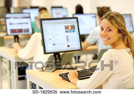 Stock Photography - Students, School of Business, UPV, EHU, University of Basque Country, San Sebastian, Donostia, Gipuzkoa, Basque Country, Spain. Fotosearch