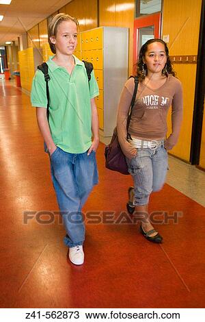 Students walking in the hallway. View Large Photo Image Stock Image - Students walking in the hallway.. Fotosearch