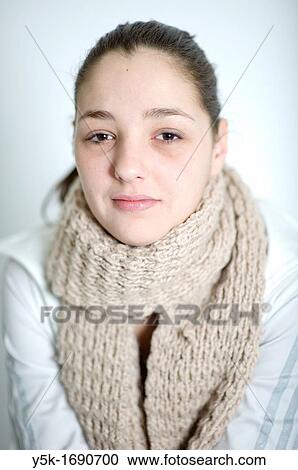 Studio-portrait of a young, brunette woman. View Large Photo Image Stock Image - Studio-portrait of a young, brunette woman.. Fotosearch