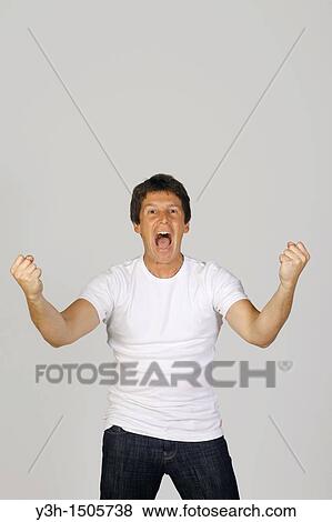Studio shot of Argentinian man, exhilarating View Large Photo Image Stock Photo - Studio shot of Argentinian man, exhilarating. Fotosearch