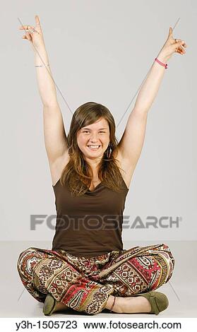 Studio shot of female teenager, smiling View Large Photo Image Stock Image - Studio shot of female teenager, smiling. Fotosearch