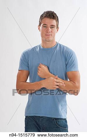Studio shot of teenage boy View Large Photo Image Stock Photo - Studio shot of teenage boy. Fotosearch