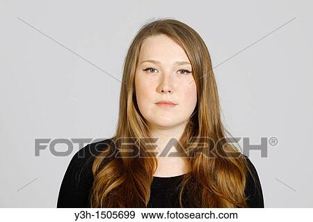 Studio shot of young Estonian woman, portrait View Large Photo Image Stock Photo - Studio shot of young Estonian woman, portrait. Fotosearch