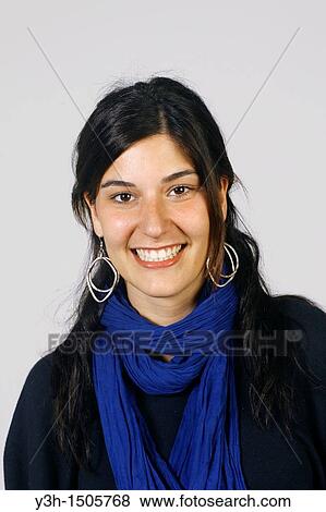 Studio shot of young girl, smiling View Large Photo Image Stock Photo - Studio shot of young girl, smiling. Fotosearch