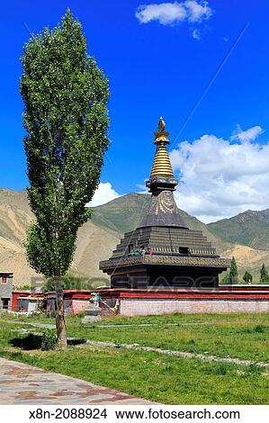 Stupa, Samye Monastery (Samye Gompa), Dranang, Shannan Prefecture, Tibet, China. View Large Photo Image Picture - Stupa, Samye Monastery (Samye Gompa), Dranang, Shannan Prefecture, Tibet, China.. Fotosearch