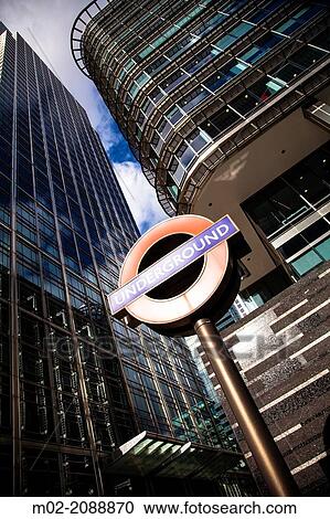 Stock Image - Subway sign in Isle of Dogs, London, UK.. Fotosearch