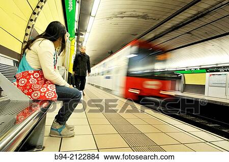 Subway station. Barcelona. Catalonia. Spain. View Large Photo Image Picture - Subway station. Barcelona. Catalonia. Spain.. Fotosearch