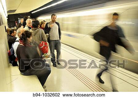 Subway station, Barcelona. Catalonia, Spain View Large Photo Image Stock Image - Subway station, Barcelona. Catalonia, Spain. Fotosearch