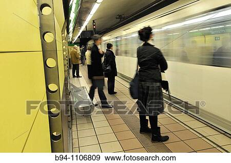 Subway station, Barcelona. Catalonia, Spain View Large Photo Image Stock Photo - Subway station, Barcelona. Catalonia, Spain. Fotosearch