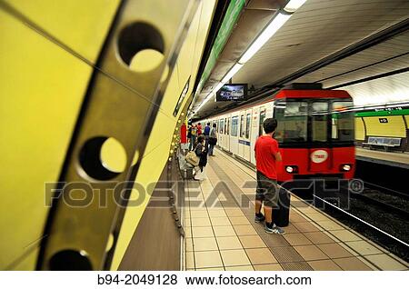 Subway station. Barcelona. Catalonia. Spain. View Large Photo Image Stock Photo - Subway station. Barcelona. Catalonia. Spain.. Fotosearch