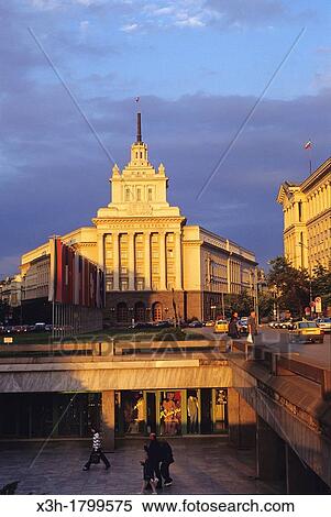 subway station with the former Communist Party building background, Independence Square so called Nezavisimost or Largo, Sofia, Bulgaria, Europe View Large Photo Image Stock Photography - subway station with the former Communist Party building background, Independence Square so called Nezavisimost or Largo, Sofia, Bulgaria, Europe. Fotosearch