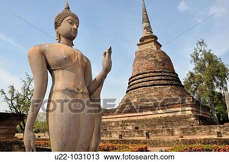 Sukhothai (Thailand): Buddha's statue at the Wat Sa Si View Large Photo Image Stock Image - Sukhothai (Thailand): Buddha's statue at the Wat Sa Si. Fotosearch