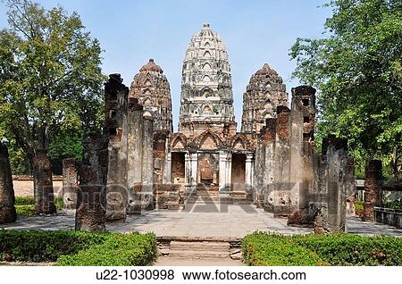 Sukhothai (Thailand): the Wat Si Sawat View Large Photo Image Stock Photo - Sukhothai (Thailand): the Wat Si Sawat. Fotosearch