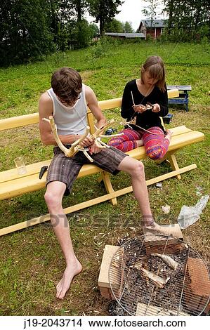 Picture - Summer house holiday, northern Sweden.. Fotosearch