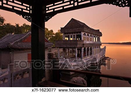 Summer Palace, in Kunming Lake The Marble Boat, Beijing, China View Large Photo Image Stock Photo - Summer Palace, in Kunming Lake The Marble Boat, Beijing, China. Fotosearch