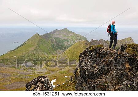 summit of the Husfjellet mountain, Senja island County of Troms, Norway, Northern Europe View Large Photo Image Stock Image - summit of the Husfjellet mountain, Senja island County of Troms, Norway, Northern Europe. Fotosearch