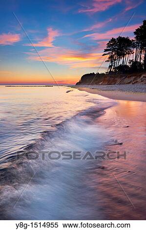 Sunrise at Baltic Sea, Poland, Europe View Large Photo Image Stock Photography - Sunrise at Baltic Sea, Poland, Europe. Fotosearch