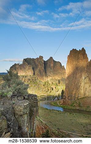 Stock Photo - Sunrise at Smith Rock State Park Oregon. Fotosearch