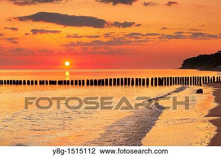 Sunrise at the Baltic Sea, Pomerania, Poland, Europe View Large Photo Image Stock Image - Sunrise at the Baltic Sea, Pomerania, Poland, Europe. Fotosearch