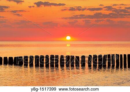 Sunrise at the Baltic Sea, Pomerania, Poland, Europe View Large Photo Image Stock Photo - Sunrise at the Baltic Sea, Pomerania, Poland, Europe. Fotosearch