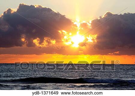 Sunrise in Miami Beach, Florida View Large Photo Image Stock Photo - Sunrise in Miami Beach, Florida. Fotosearch