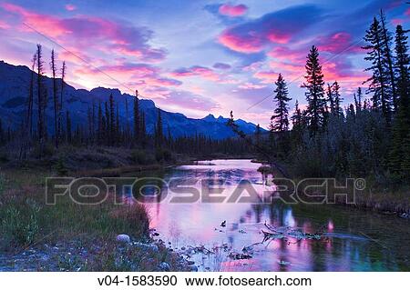 Sunrise over Glory Hole, Jasper National Park, Alberta, Canada View Large Photo Image Stock Image - Sunrise over Glory Hole, Jasper National Park, Alberta, Canada. Fotosearch