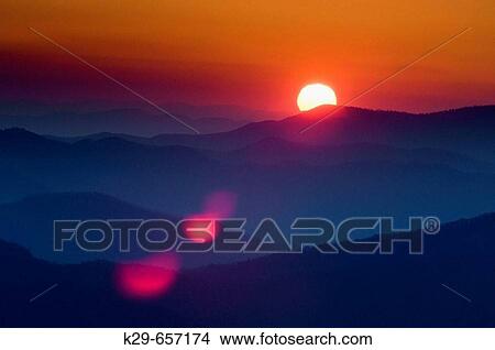 Sunrise over North Carolina mountain ranges. Clingman's Dome, Great Smoky Mountains National Park USA View Large Photo Image Picture - Sunrise over North Carolina mountain ranges. Clingman's Dome, Great Smoky Mountains National Park USA. Fotosearch