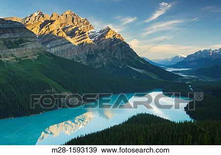 Sunrise over Peyto lake, Banff National Park Alberta Canada View Large Photo Image Stock Photo - Sunrise over Peyto lake, Banff National Park Alberta Canada. Fotosearch