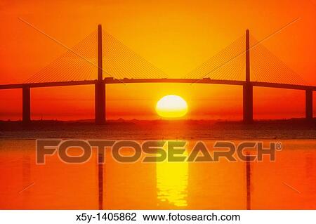 Sunrise under the Skyline Bridge, Florida View Large Photo Image Stock Image - Sunrise under the Skyline Bridge, Florida. Fotosearch