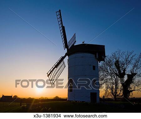 Sunset at Ashton Windmill near Chapel Allerton, Somerset, England, United Kingdom View Large Photo Image Picture - Sunset at Ashton Windmill near Chapel Allerton, Somerset, England, United Kingdom. Fotosearch