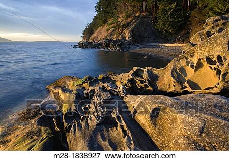 Sunset at Clayton Beach, Larrabee State Park Washington View Large Photo Image Stock Photo - Sunset at Clayton Beach, Larrabee State Park Washington. Fotosearch
