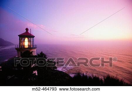 Sunset at Heceta Head lighthouse. Oregon, USA View Large Photo Image Stock Image - Sunset at Heceta Head lighthouse. Oregon, USA. Fotosearch