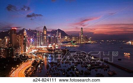 Sunset at Hong Kong Island from Causeway, Hong Kong, China (November 2008) View Large Photo Image Stock Image - Sunset at Hong Kong Island from Causeway, Hong Kong, China (November 2008). Fotosearch