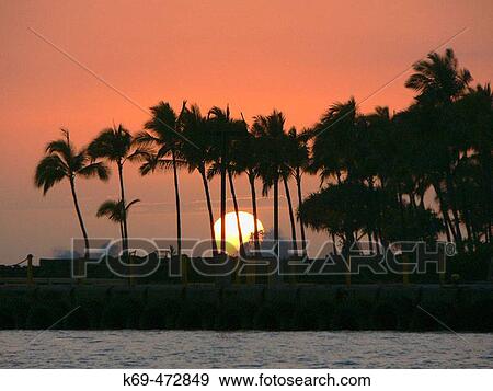 Sunset at Kailua Bay. Kona. Hawaii. USA View Large Photo Image Stock Photo - Sunset at Kailua Bay. Kona. Hawaii. USA. Fotosearch