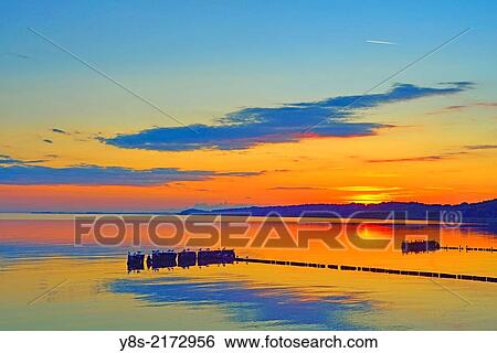 Sunset at Kamminke, Usedom, Germany. View Large Photo Image Stock Photograph - Sunset at Kamminke, Usedom, Germany.. Fotosearch