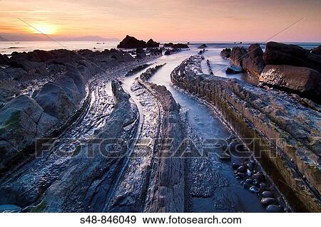 Sunset Beach Barrika. Biscay. Spain View Large Photo Image Stock Photo - Sunset Beach Barrika. Biscay. Spain. Fotosearch