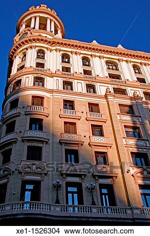 sunset, building, Callao square, Madrid, Spain View Large Photo Image Picture - sunset, building, Callao square, Madrid, Spain. Fotosearch