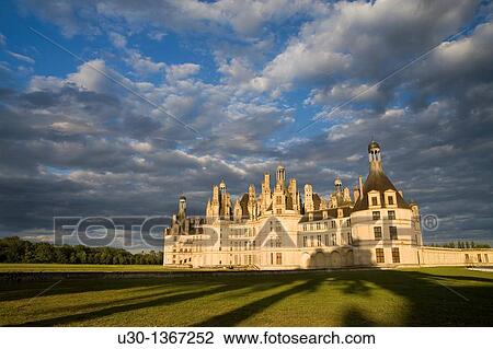 Sunset Chambord castle in Loire Valley listed as World Heritage by UNESCO France View Large Photo Image Stock Image - Sunset Chambord castle in Loire Valley listed as World Heritage by UNESCO France. Fotosearch