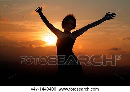 sunset girl View Large Photo Image Stock Image - sunset girl. Fotosearch