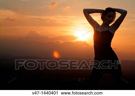 sunset girl View Large Photo Image Stock Image - sunset girl. Fotosearch