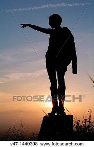 Stock Photo - sunset girl. Fotosearch
