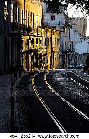 Sunset in Alfama, Lisbon, Portugal View Large Photo Image Picture - Sunset in Alfama, Lisbon, Portugal. Fotosearch