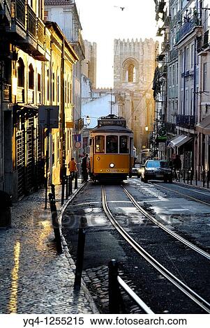 Sunset in Alfama, Lisbon, Portugal View Large Photo Image Stock Photography - Sunset in Alfama, Lisbon, Portugal. Fotosearch