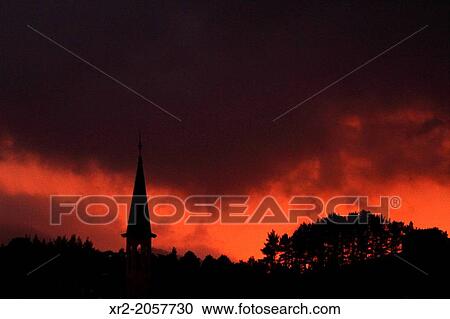 Sunset in Azpeitia, Basque Country. View Large Photo Image Stock Image - Sunset in Azpeitia, Basque Country.. Fotosearch