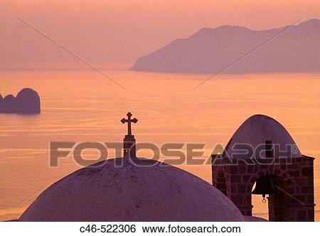 Sunset in Plaka. Milos. Cyclades Islands. Greece View Large Photo Image Stock Photograph - Sunset in Plaka. Milos. Cyclades Islands. Greece. Fotosearch