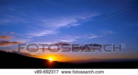 Stock Photo - Sunset. Jaen province, Andalucia, Spain. Fotosearch