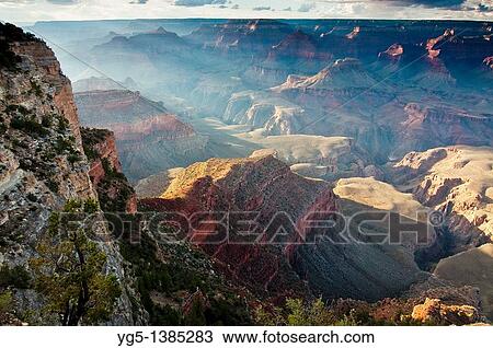 Stock Image - Sunset near Yavapai Point, Grand Canyon National Park, South Rim, Arizona, USA. Fotosearch