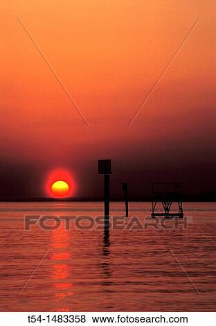 Stock Photo - Sunset on Lake Constance. Fotosearch