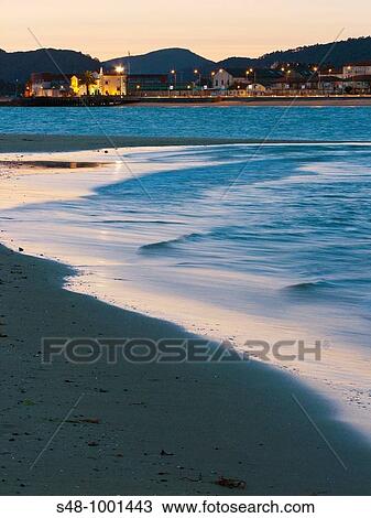 Sunset on the beach at Laredo, in the background Santoa. Cantabria. Spain. View Large Photo Image Stock Image - Sunset on the beach at Laredo, in the background Santoa. Cantabria. Spain.. Fotosearch
