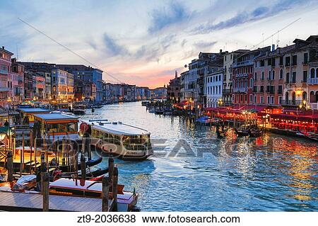 Stock Photo - Sunset on the Grand Canal.. Fotosearch